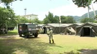 自衛隊病院で災害訓練