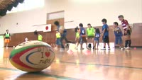 子ども会でタグラグビー体験