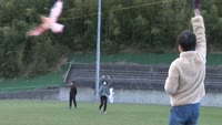 少年少女発明クラブが凧揚げ