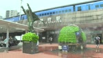 別府駅で避暑対策